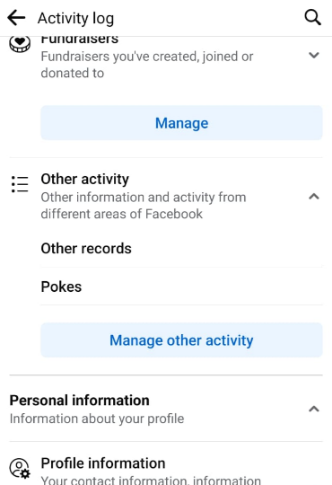 Once you find Other Activity, click on it and then on Other Records.