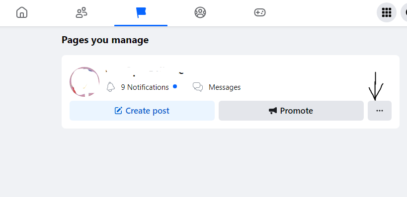 Click the three dots under your page name.