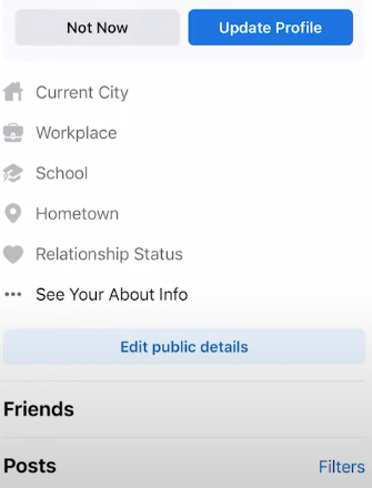 Scroll down and tap See your About Info