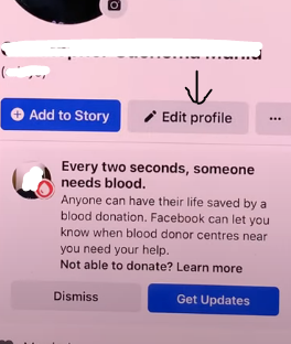 Scroll down a bit and tap Edit Profile
