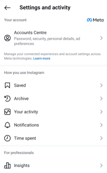 Select “Your Activity.