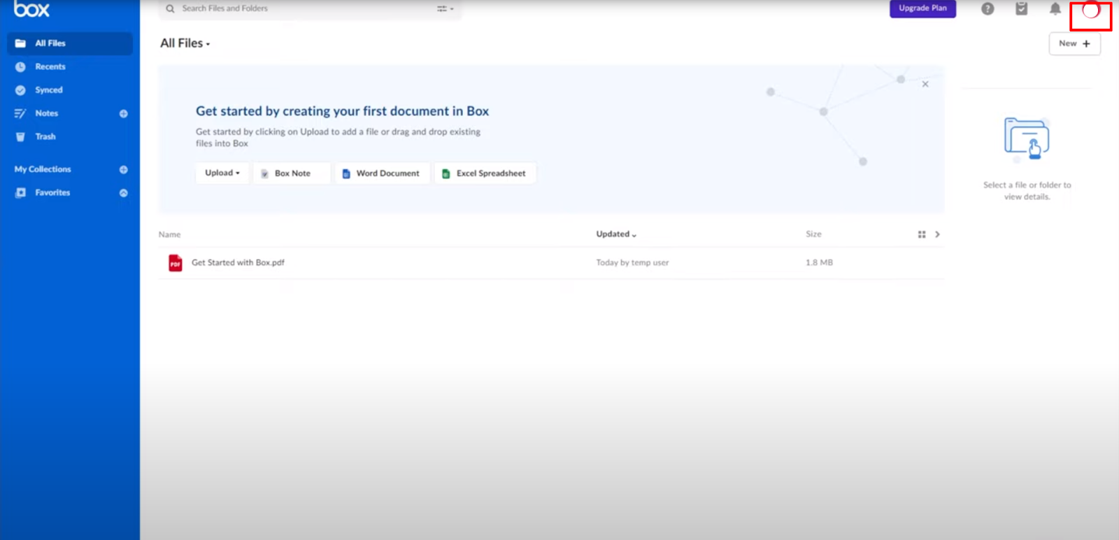 Then click on the Profile icon in the top right corner of the screen
