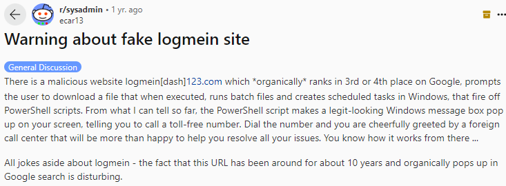 Thread about logmein