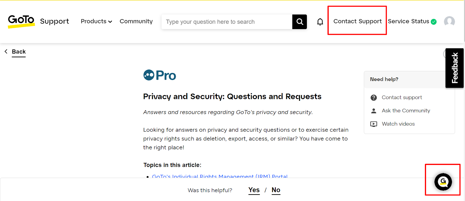 Then click on the Customer Support option 
