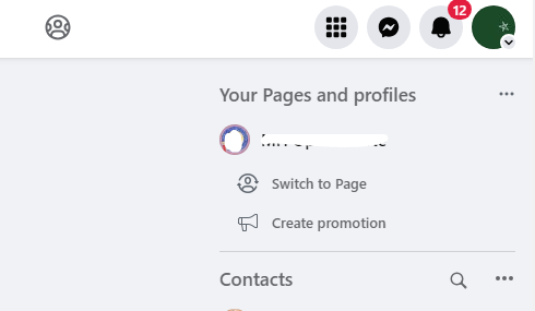 Click your profile photo 