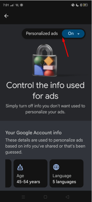 Visit Ad Personalization now