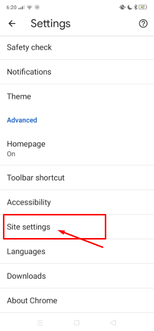 Site Settings 