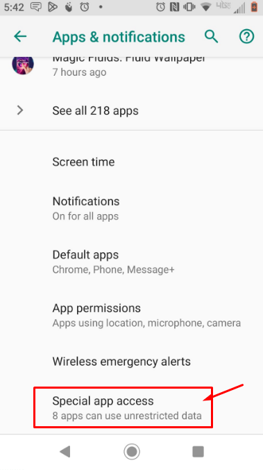 Special app access