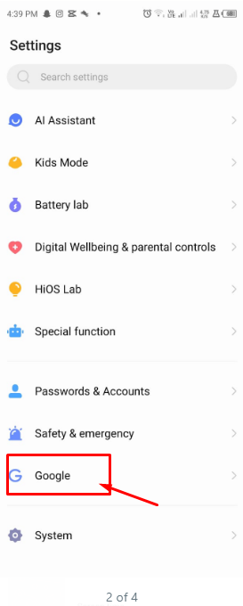 Depending on the device, tap Ads or Google