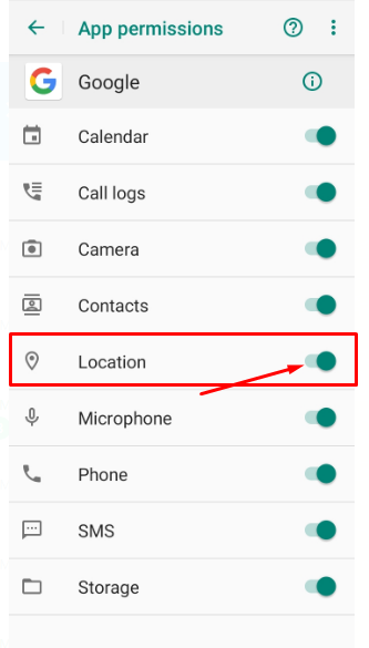 Tap "Location" 