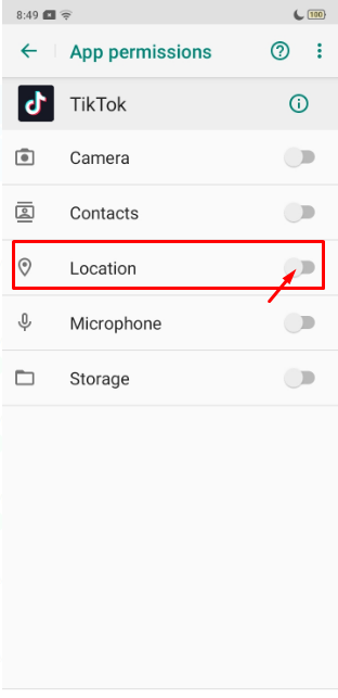 Look for Location and turn off 