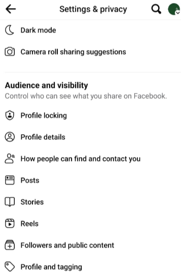 select Profile and Tagging in the Audience 