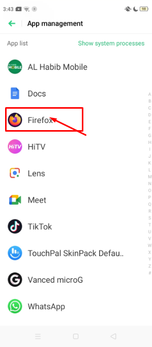 Select each app to review and adjust permissions
