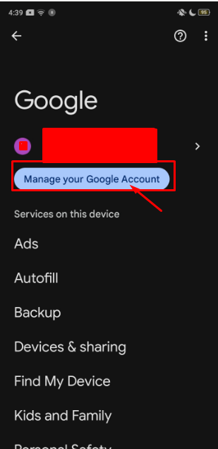 Manage your Google Account