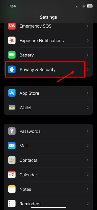 Privacy and security option