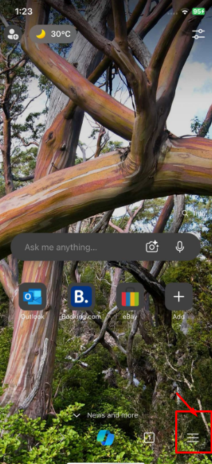Click the three horizontal lines symbol 