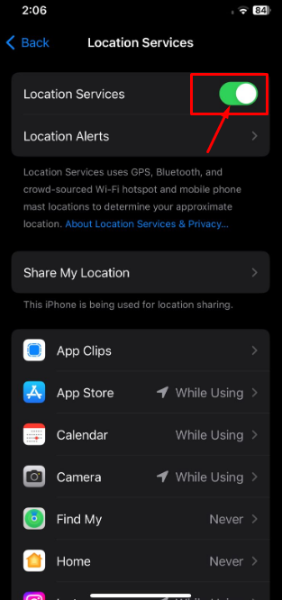 If you wish to stop providing Apple with location data