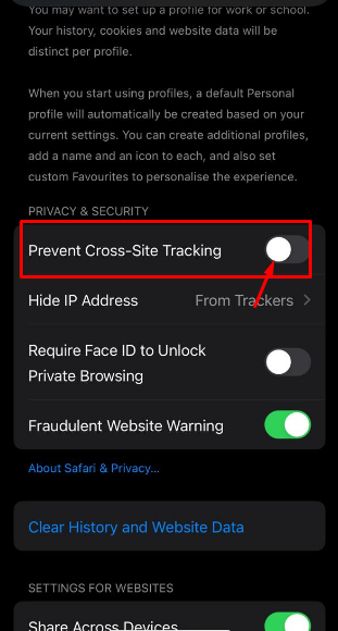 On the "Privacy & Security" section 