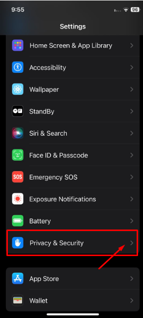 Go to privacy and security