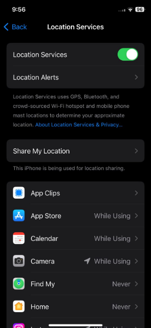 Don't flip it off when you go to "Location Services