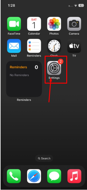 Go to your iPhone's "Settings" 
