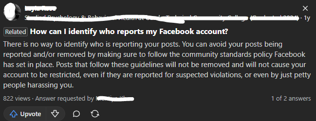 identifying who report my profile by reddit experts