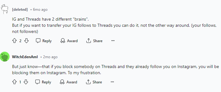 reddit thread about transfering follower