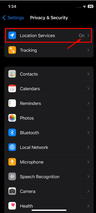Go to Location Services