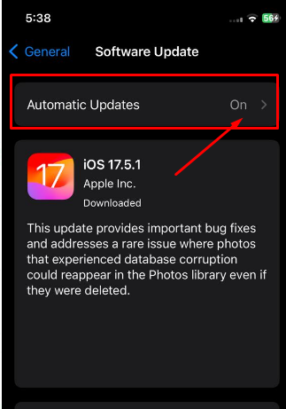 turn software update on