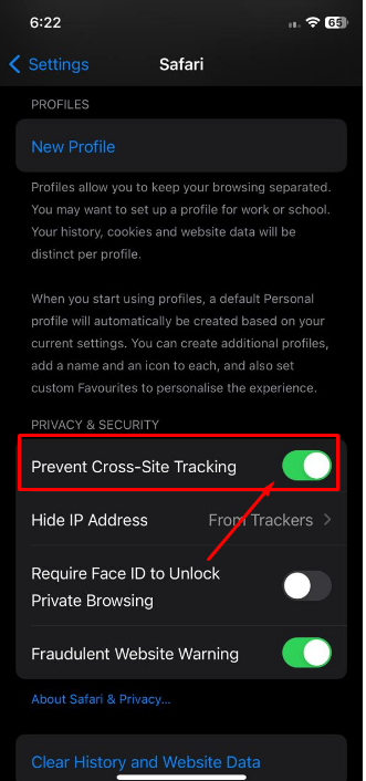 Choose Security & Privacy 